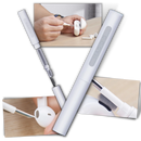 Kit de limpeza para fones de ouvido Benson, acessório de áudio branco com escova e cotonetes para higiene de fones.