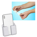 Suporte mural adesivo para telefone Bescita, suporte branco para celular, fixação prática para telefones móveis.