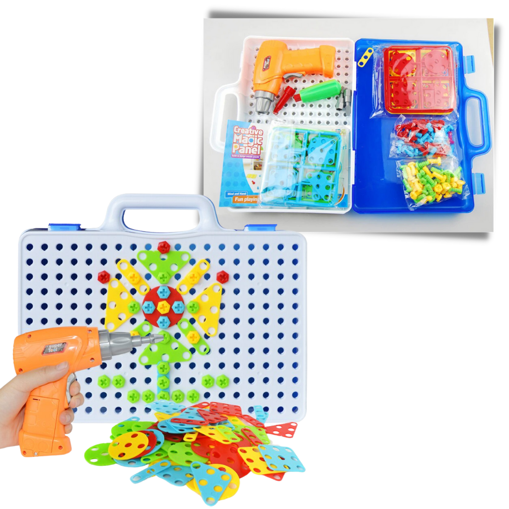 Conjunto de ferramentas de perícia com perceuse de mosaico da marca Bestchoiceproducts, ideal para jogos de destreza.