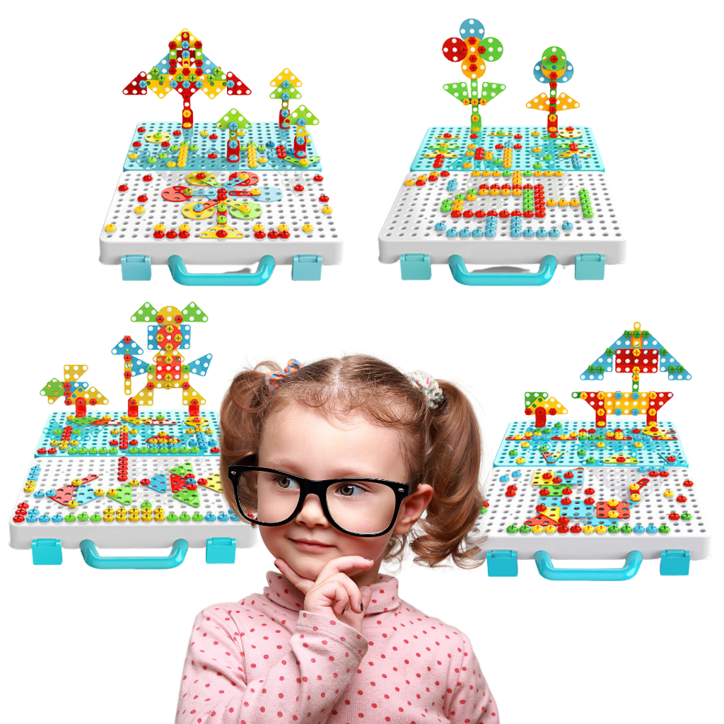 Conjunto de perceuse para mosaico, jogo de destreza da marca Bestchoiceproducts, com ferramentas e acessórios visíveis na imagem.