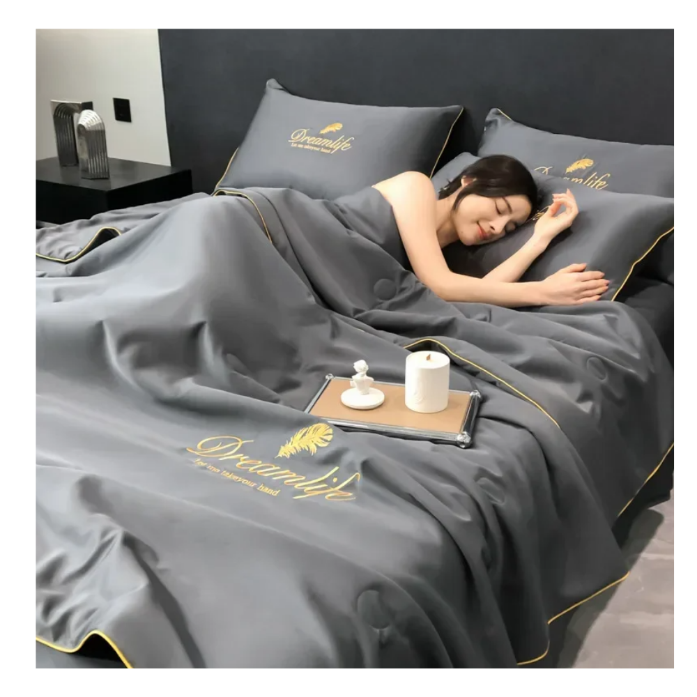 Fronha de cama em seda azul claro da Betiyuaoe, para lençol de 150x200 cm, com tecido de seda glaceada macia e elegante.