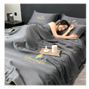 Fronha de cama em seda azul claro da Betiyuaoe, para lençol de 150x200 cm, com tecido de seda glaceada macia e elegante.