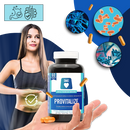 Suplemento probiótico da Better Body Co. para fitness e nutrição, frasco com cápsulas brancas e rótulo colorido.