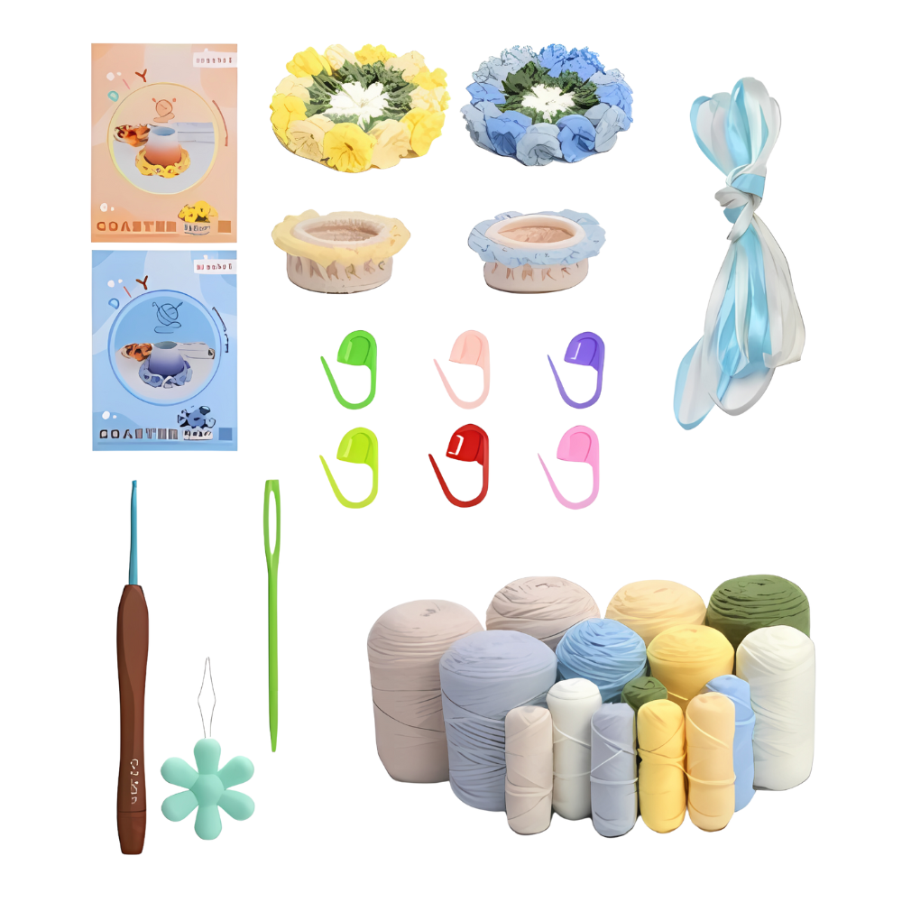 Sous-verres criativos DIY da Bexikou com duas cores, ideal para projetos de artesanato e decoração de mesa.
