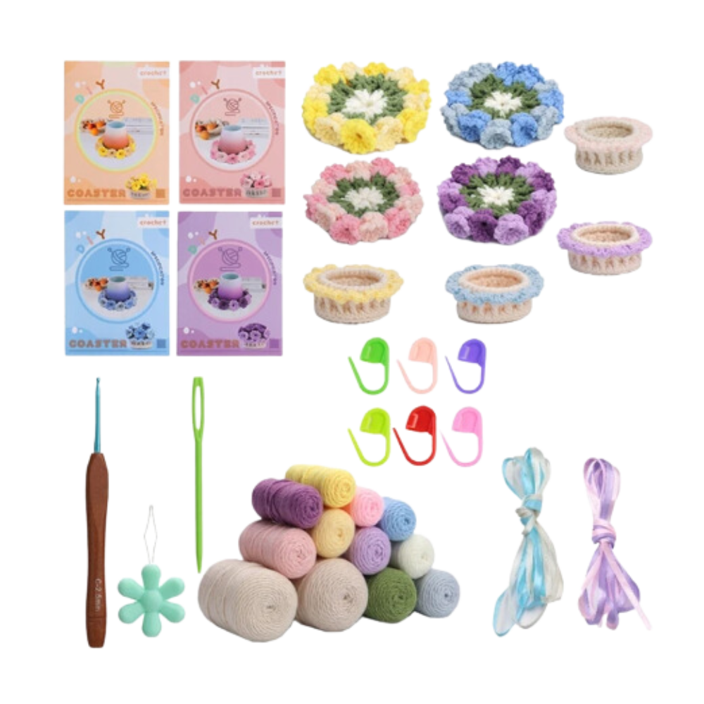 Sous-verres criativos DIY da Bexikou, conjunto de 2 em cores variadas para artesanato e decoração.