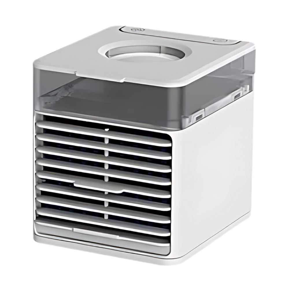 Climatizador a água Bige para resfriamento rápido, com aspecto portátil e controle de ventilação e arrefecimento.