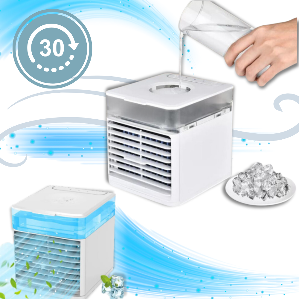 Climatizador de água Bige, sistema de refrigeração rápida para aquecimento, ventilação e ar-condicionado, em uso na sala.