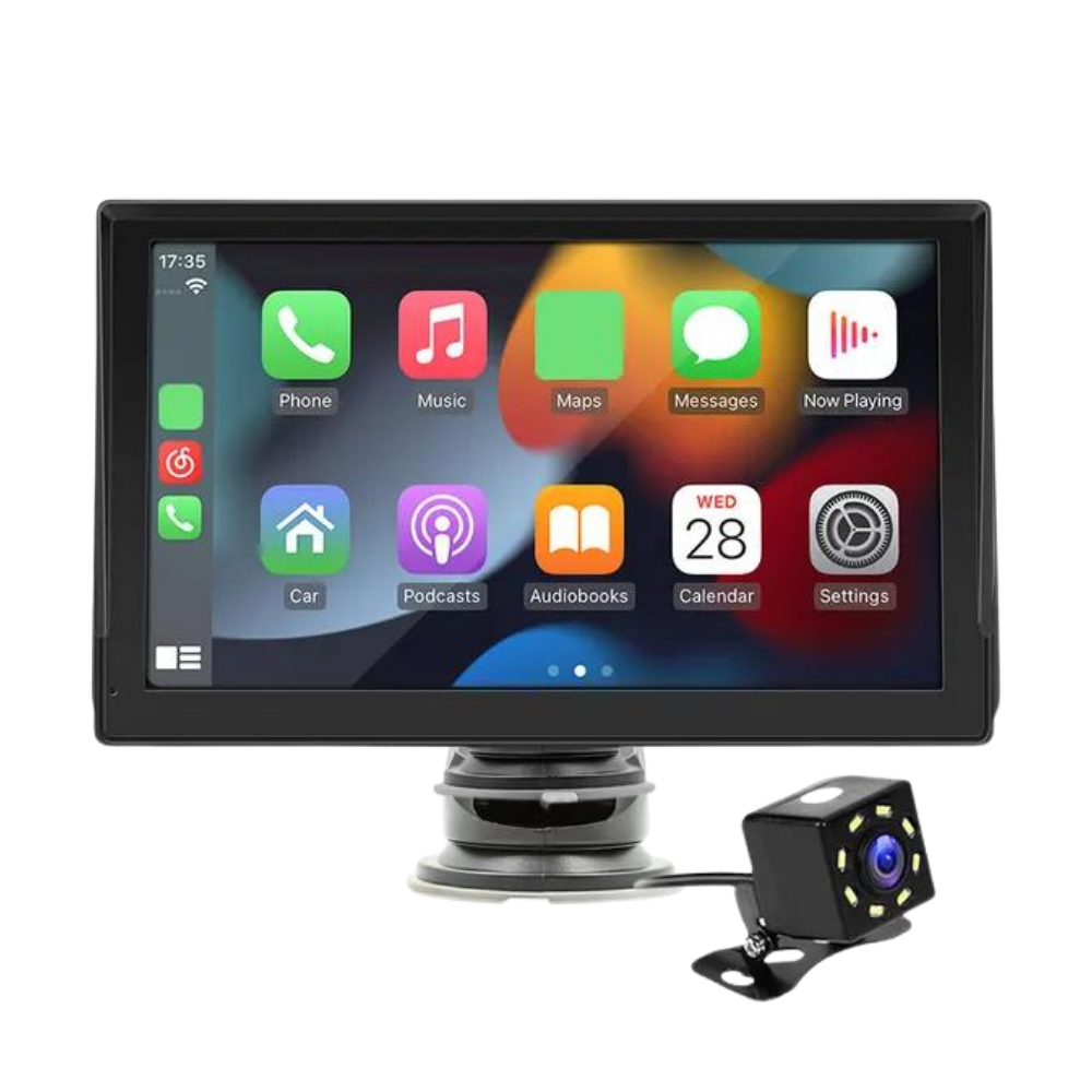 Tela de sistema de navegação GPS Binize, multimídia sem fio para carro com câmera, tela grande e interface intuitiva.