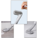 Brosse de toilette Biosa com cabo longo e base mural branca, acessório para limpeza de banheiros.