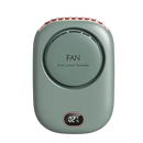 Ventilador de pescoço portátil sem pás da Leelbox, ajustável, em verde, ideal para resfriamento e conforto em dias quentes.