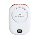 Ventilador de pescoço portátil sem pás Leelbox, ajustável, branco, ideal para clima quente e uso em movimento.