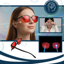 Óculos vermelhos anti fadiga com filtro de luz azul da Aihontai para proteção ocular e redução do cansaço visual.
