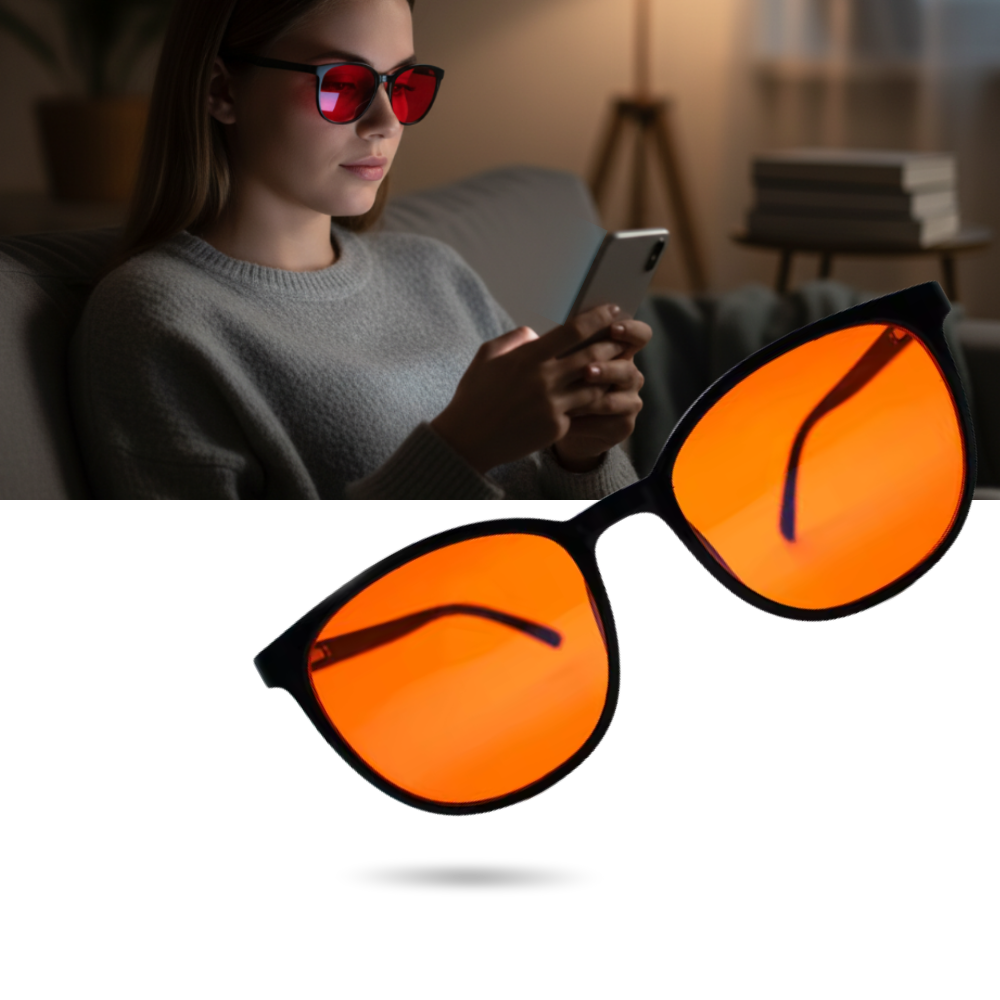Óculos vermelhos anti fadiga com filtro de luz azul da Aihontai, proteção para os olhos contra luz digital.