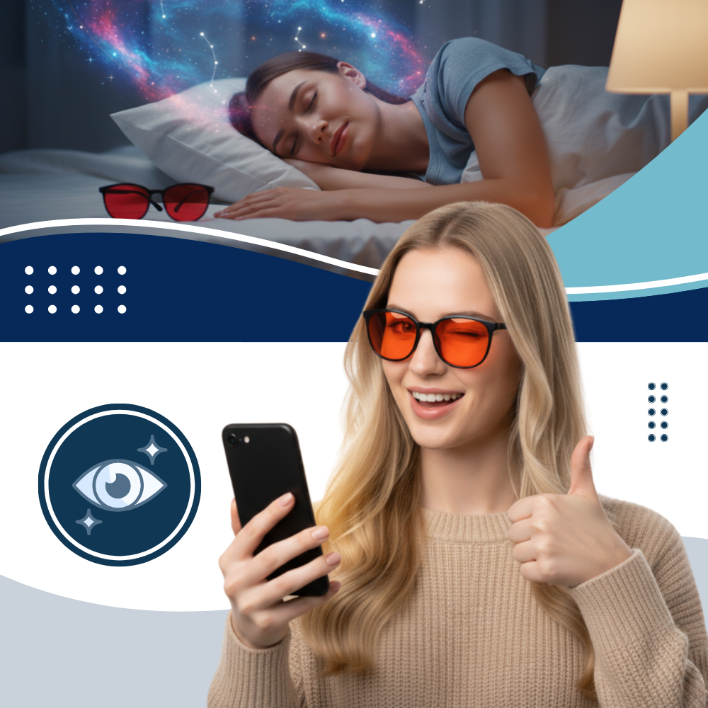 Óculos vermelhos anti fadiga com filtro de luz azul da Aihontai, proteção natural para os olhos contra luz digital.