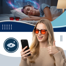 Óculos vermelhos anti fadiga com filtro de luz azul da Aihontai, proteção natural para os olhos contra luz digital.