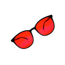 Óculos vermelhos anti fadiga com filtro de luz azul da marca Aihontai, usados para proteção ocular contra luz azul.
