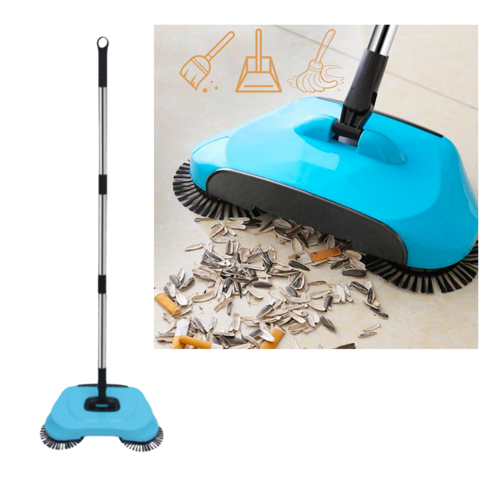 Aspirador de mão com tubo telescópico da marca Bluelans para limpeza doméstica, em cor violeta, em uso na casa