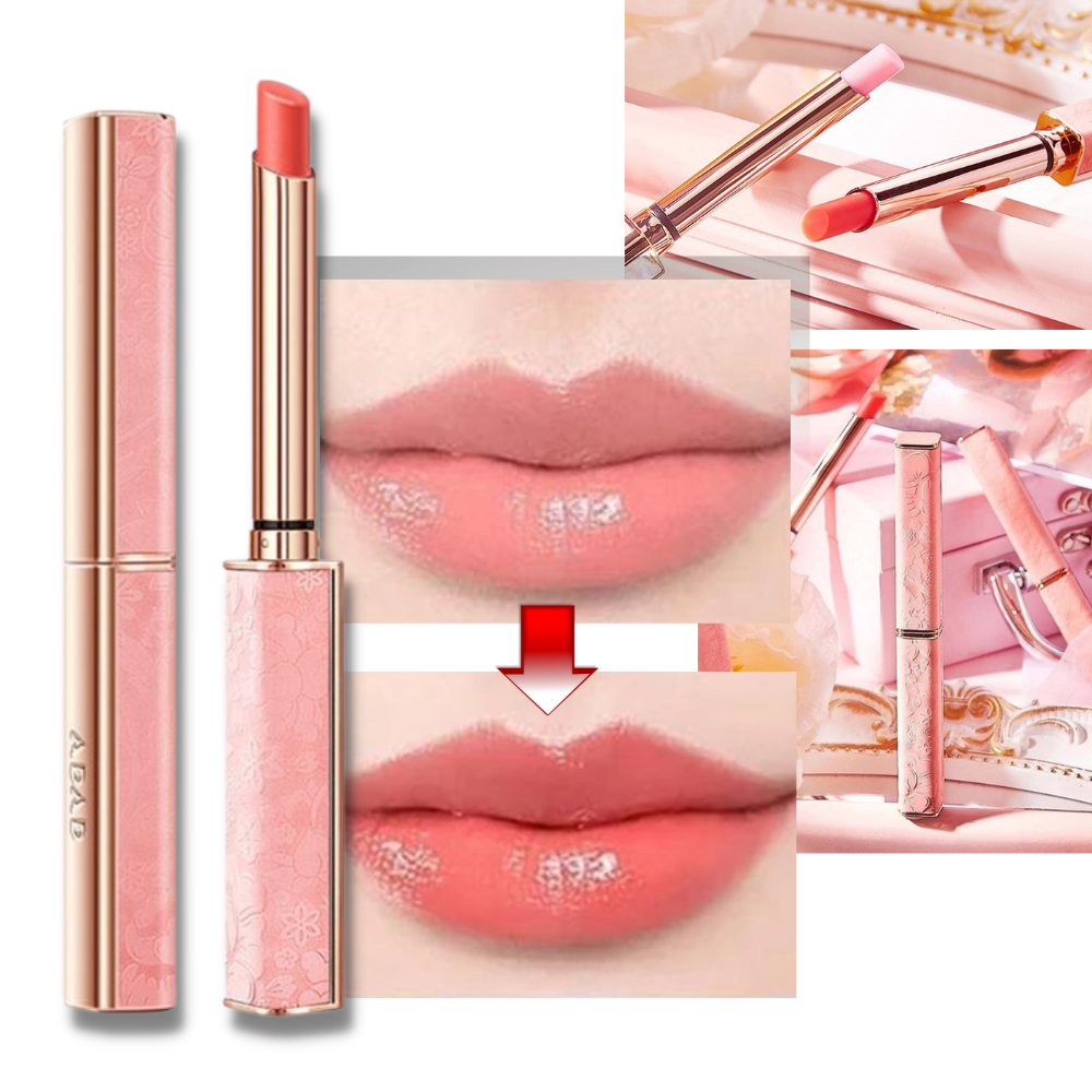 Batom hidratante de cor variável da Boatime, com acabamento rosado e textura suave, ideal para hidratação e estilo natural.