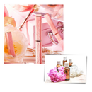 Batom hidratante de cor rosa com efeito de temperatura variável, cosméticos Boatime, aparência de textura cremosa e brilhante.