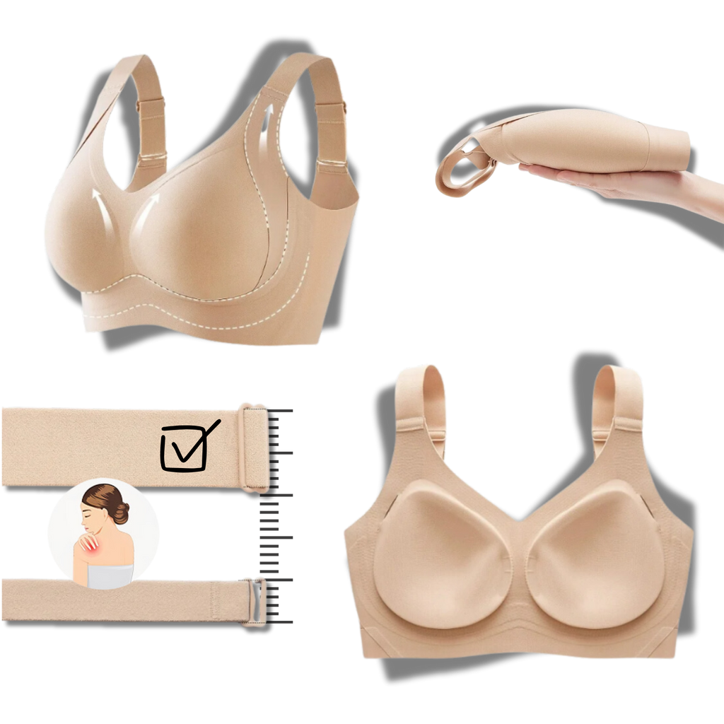 Soutien-gorge respirante sem costura da Body Effect na cor cinza, confortável e sem costura para uso diário.