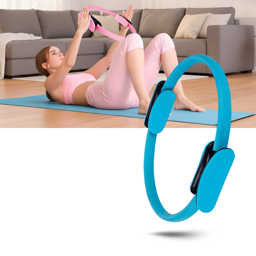 Anel de Pilates Yes4All para tonificação corporal, usado em exercícios de Pilates e yoga, com design compacto e ergonômico.