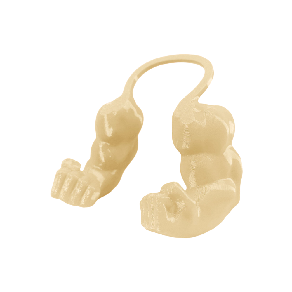 Acessório para gatos, fantasia de braço de fisiculturista na cor bege, ideal para enfeitar seu gato com estilo divertido.