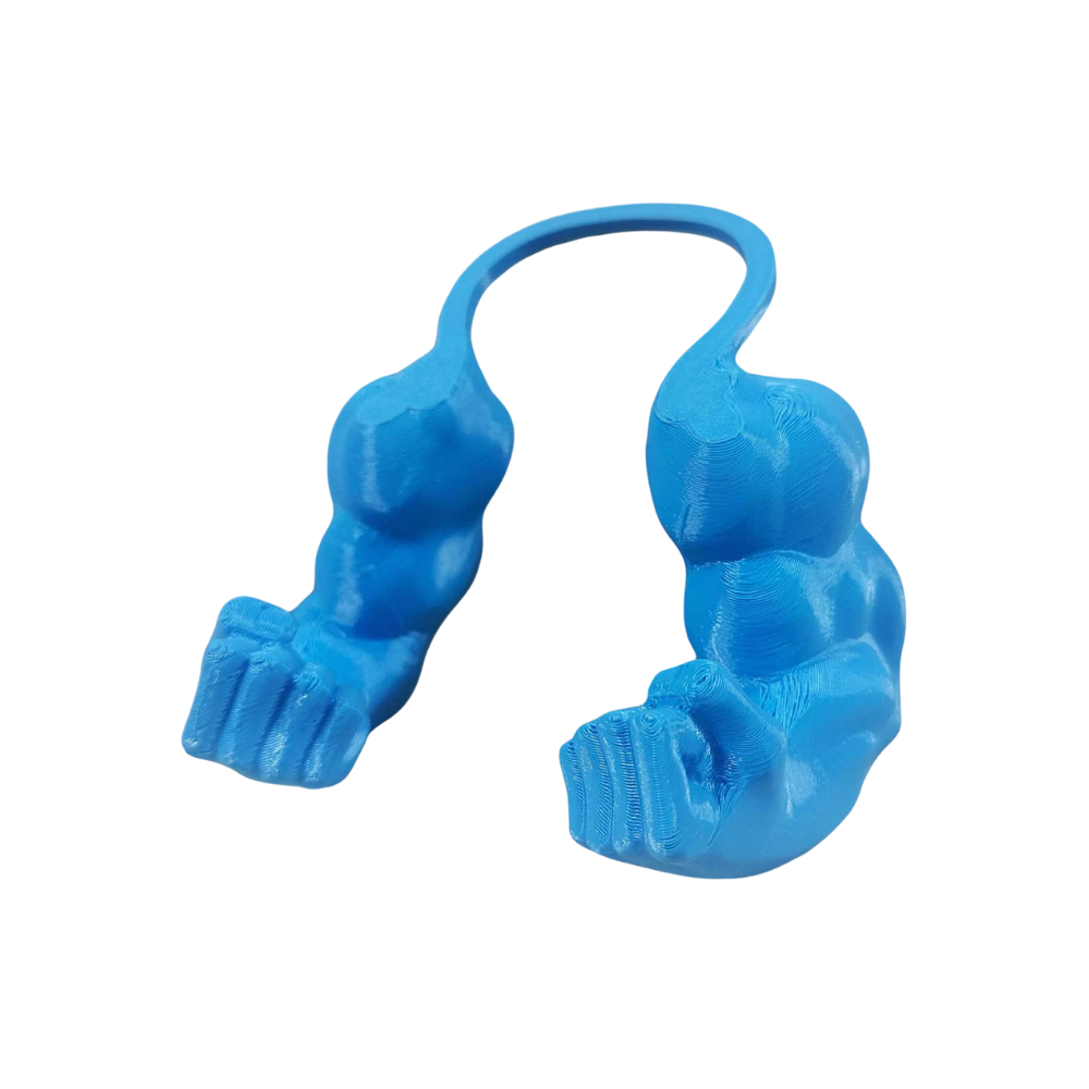 Acessório para gatos com braço de bodybuilder azul, fantasia divertida para pets, da marca Freecozyer.