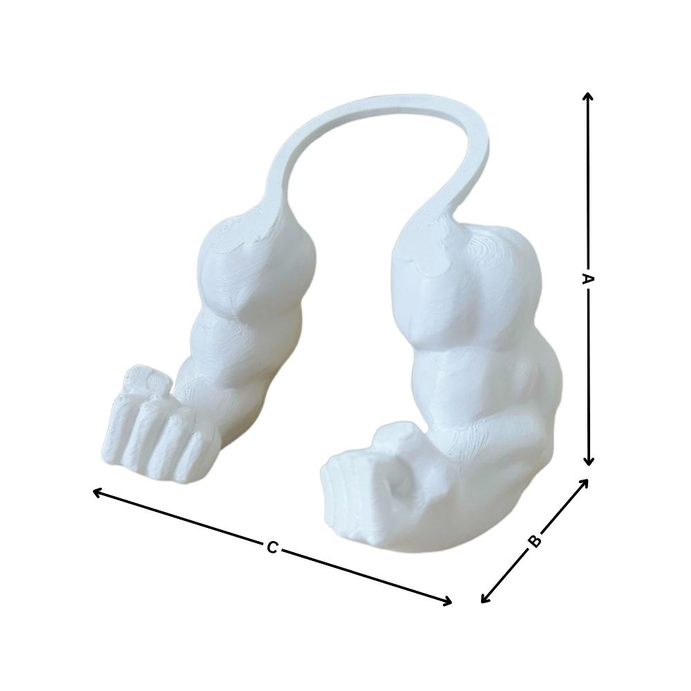 Acessório para gatos em forma de braço de fisiculturista, fantasia para pets da marca Freecozyer, com detalhes de músculos e braços.