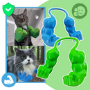 Acessório para gatos, fantasia de braço de fisiculturista, com design seguro e aprovado para diversão do seu gato.