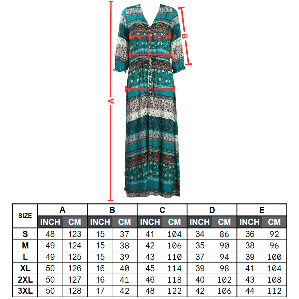 Robe longa boêmia com decote em V da Ozerty France, estilo maxi, com detalhes fluidos e acabamento elegante.