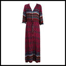 Robe longa boêmia com decote V, estilo maxi, da Ozerty France, com tecido leve e detalhes elegantes.