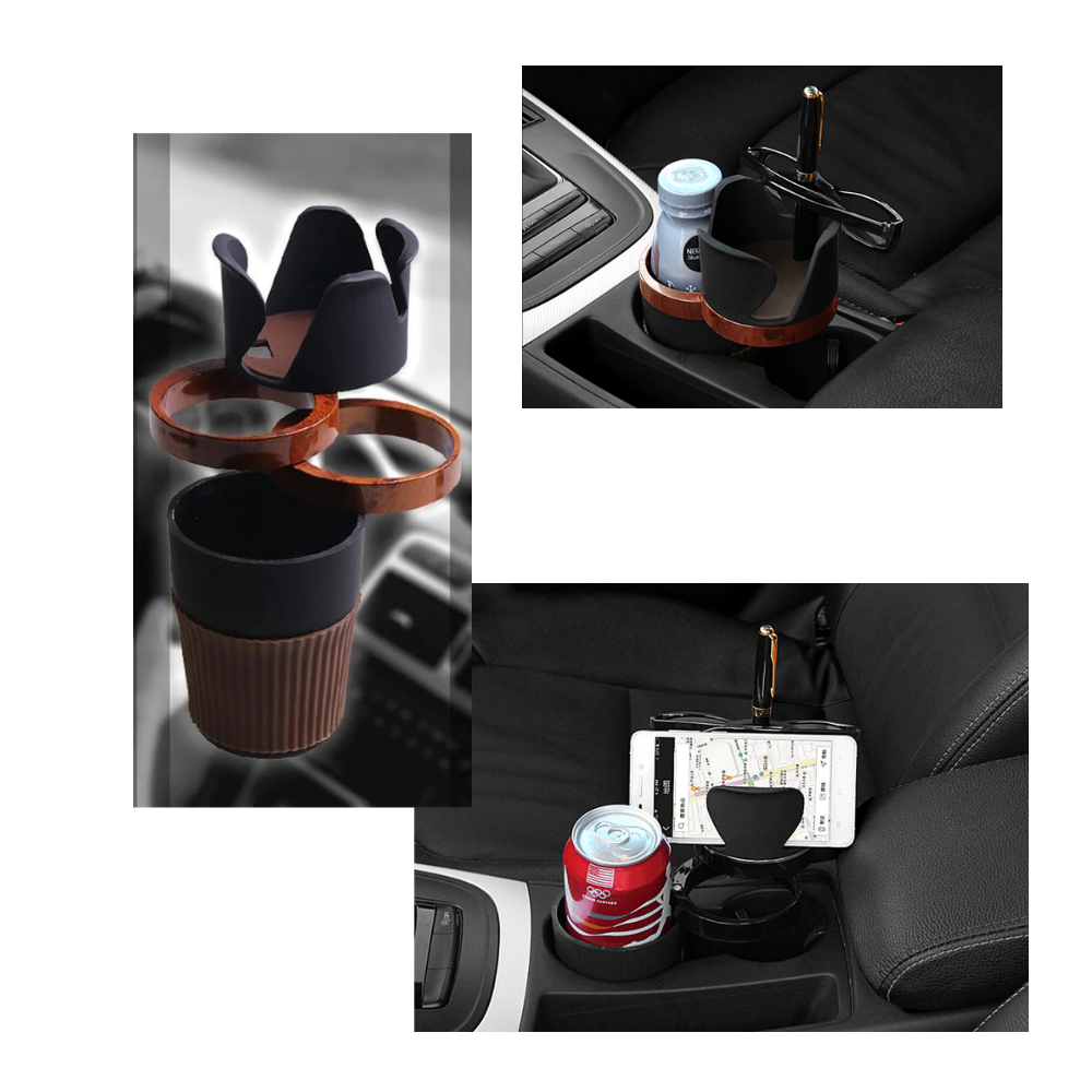 Adaptador de porta-copo multifuncional Bonixoom para veículos, peça de reposição preta, compatível com acessórios automotivos.