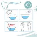 Kit de fausses dents reutilizáveis da Bouanq, acessório para cuidados bucais, com dentes falsas de aparência realista.