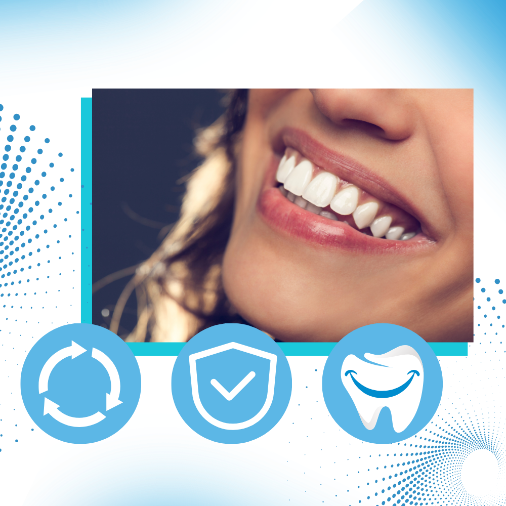 Kit de ferros falsos reutilizáveis da Bouanq para cuidados bucais, com dentes fake realistas e confortáveis.