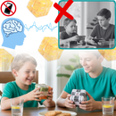 Cubos labirinto Brain Builder da Shuwnd, quebra-cabeça 3D com bola, estimulando raciocínio e concentração.