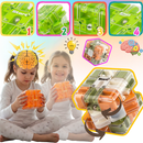 Cubo labirinto Brain Builder da Shuwnd, quebra-cabeça 3D com bola, estimulando habilidades cognitivas e raciocínio.