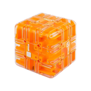 Cubos labirinto Brain Builder da Shuwnd, quebra-cabeça 3D com esfera móvel, em cor laranja, desafiando habilidades de raciocínio.