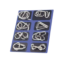 Quebra-cabeça de metal azul da marca Natefemin, jogo de puzzle cerebral com peças interligadas e design inovador.