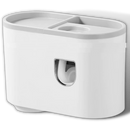 Suporte de distribuidor de dentifríce all-in-one da Brandslc, acessório para cuidados bucais, com rolo de espaço para tubos de pasta.