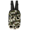 Saco de transporte respirável para gatos e cães da marca Anself, com design de camuflagem em lona.