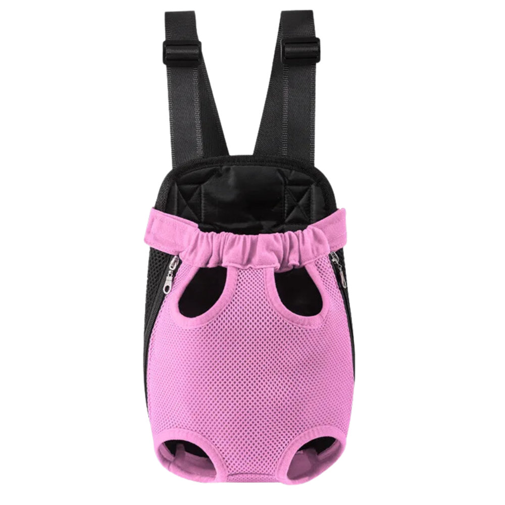 Saco de transporte respirável para gatos e cachorros da marca Anself, cor rosa, com malha para ventilação e conforto.