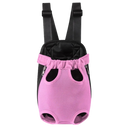 Saco de transporte respirável para gatos e cachorros da marca Anself, cor rosa, com malha para ventilação e conforto.