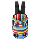 Saco de transporte respirável para gatos e cães, com design colorido e confortável, ideal para viagens com animais de estimação.