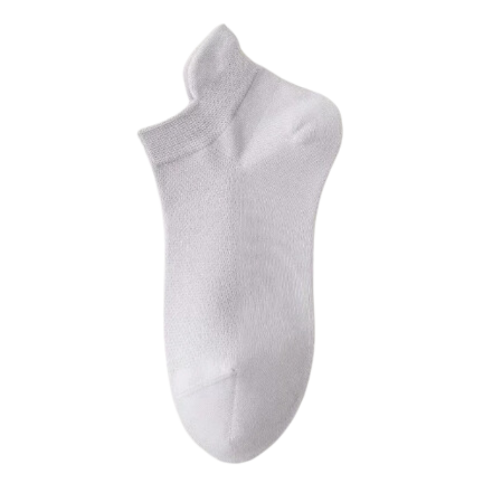 Meias ankle respirantes de algodão macio da Ozerty em tom lavanda, ideais para conforto e ventilação.