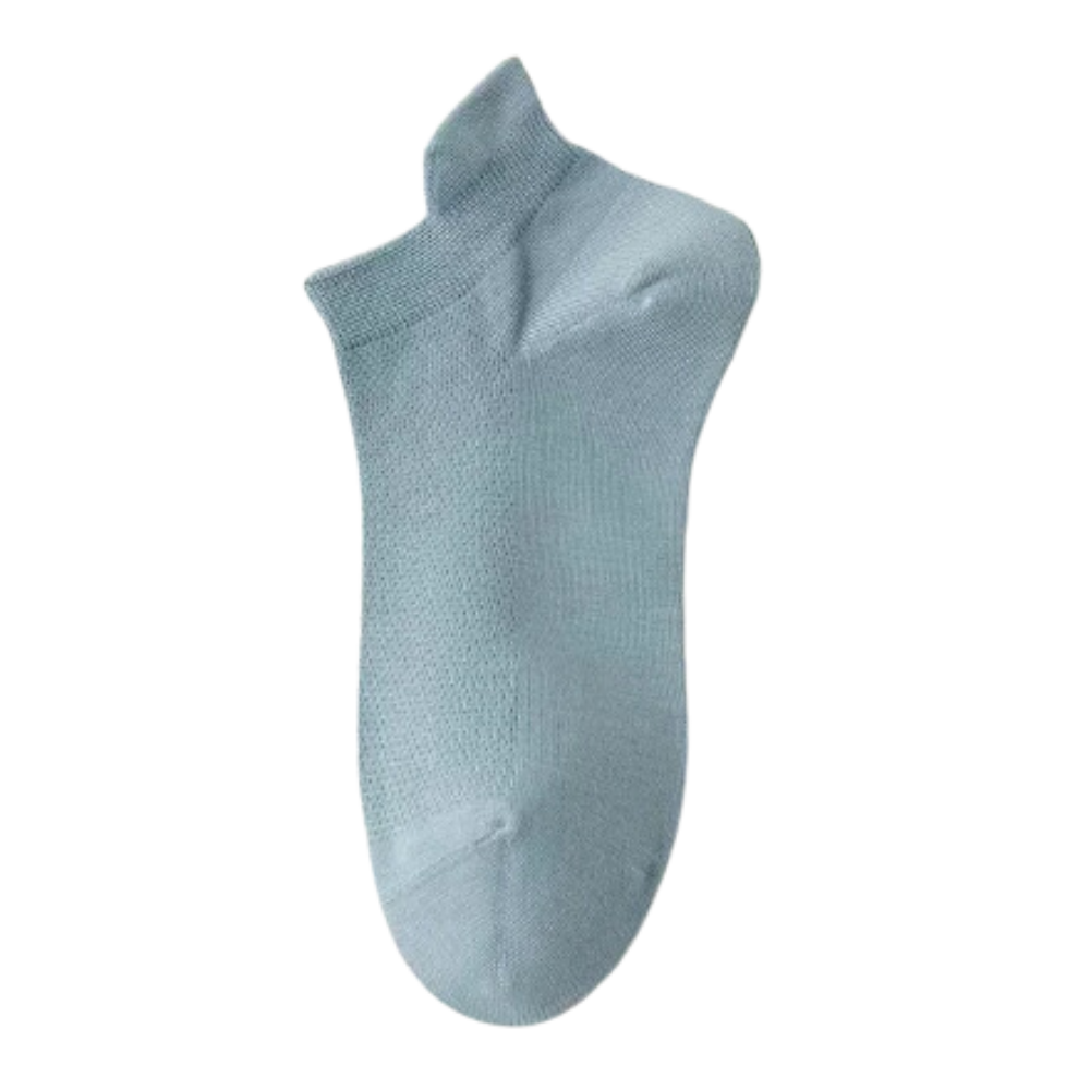 Meias ankle respiráveis de algodão macio da Ozerty em azul claro, confortáveis e ideais para uso diário.