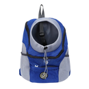 Mochila de transporte respirável para cães da Huahong, mochila azul para levar seu cachorro com conforto e ventilação.