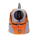 Mochila de transporte respirável para cães da Huahong, cor laranja, com alças acolchoadas e espaço para animais de estimação.