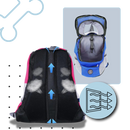 Mochila de transporte respirável para cães, acessório para cães da marca Huahong, com espaço para manter seu pet fresco e confortável.