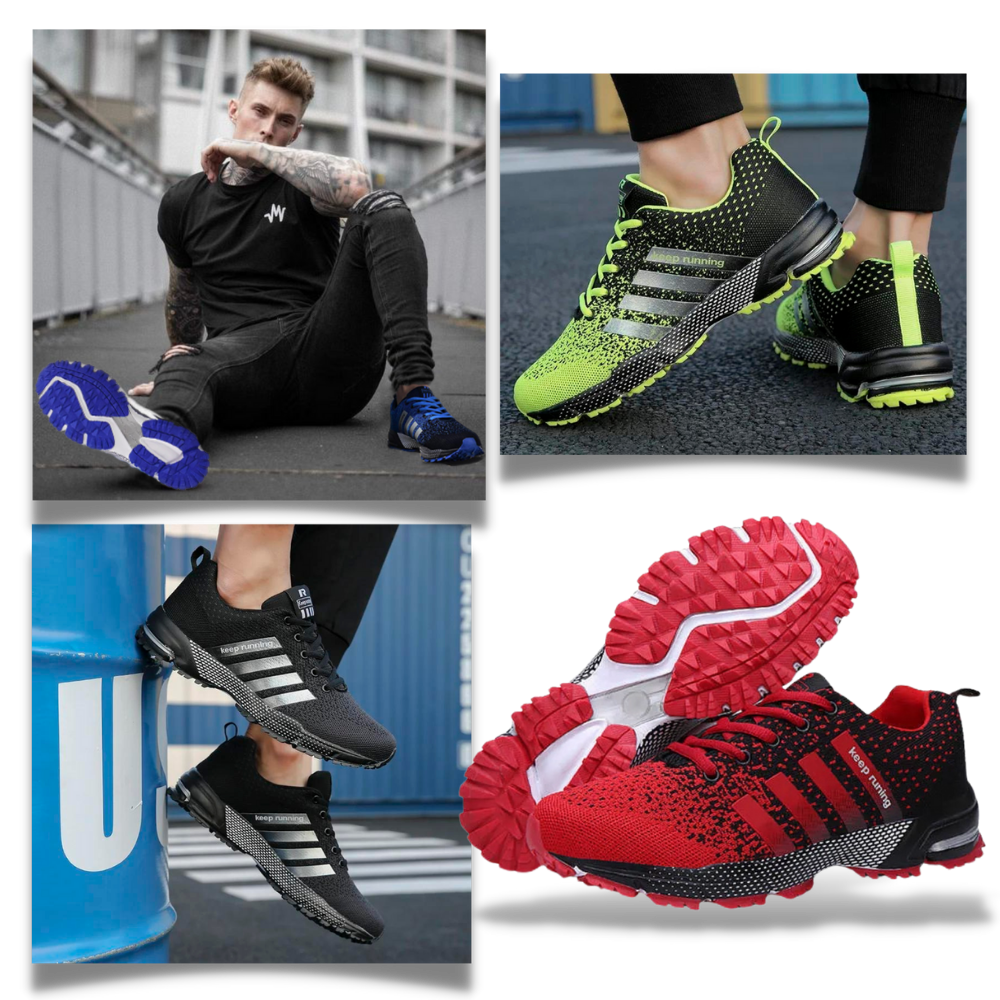 Tênis esportivos masculinos respirantes da marca Genérico, com design leve e confortável para atividades físicas.