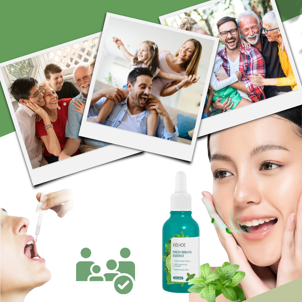 Purificador de hálito à menta Breatify, produto de cuidados bucais com embalagem e detalhes do produto visíveis.